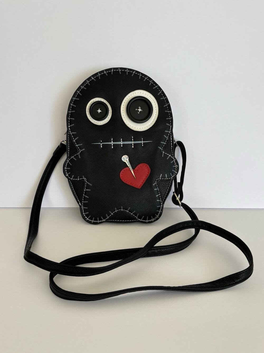 Spookyville Critters Black Voodoo Doll Crossbody Shoulder Bag Purse